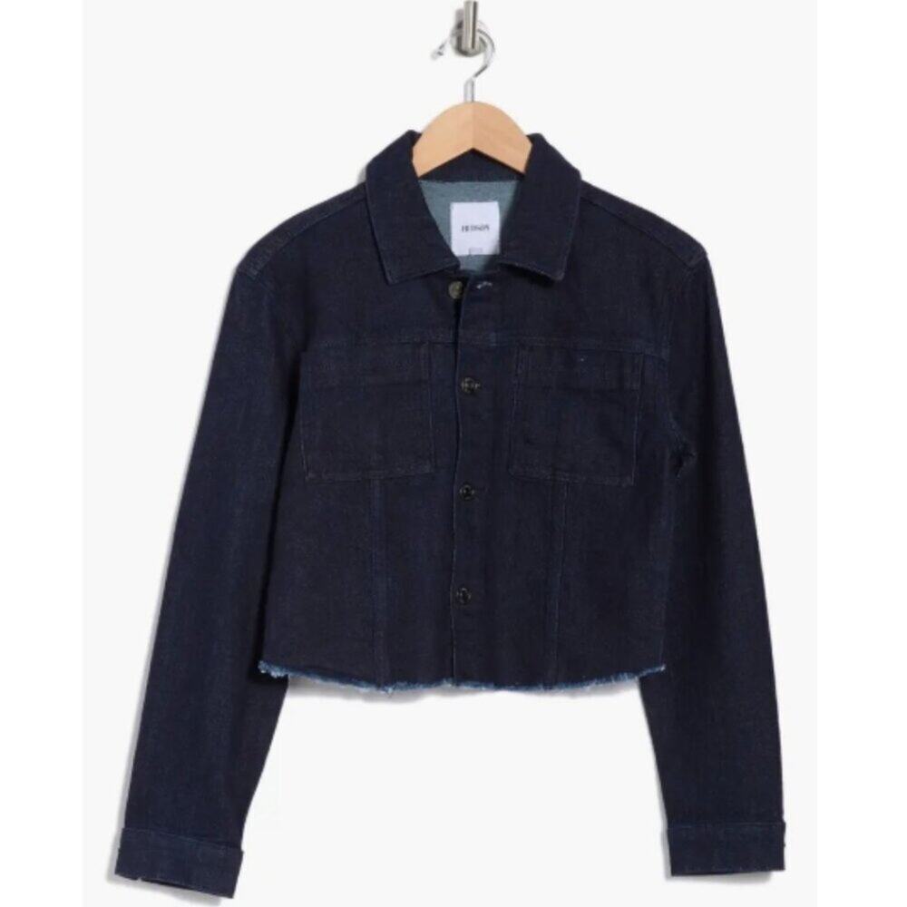 Hudson Jeans Crop Denim Trucker Jacket INDIGO RINSE